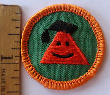 Girl Scout 1980-91 Junior MATH WHIZ BADGE Happy Face Triangle Professor Patch picture