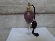 Vintage Royal Limited Crystal Art Deco Amethyst Tall Glass Perfume Atomizer    picture