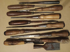 12 Old Tools Vintage wood carving chisels picture