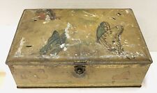 Antique Artstyle Chocolate Company Butterfly Motif Metal Tin Candy Box picture
