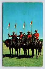 c1957 Postcard Royal Canadian Mounted Police Officers On Horses Mounties picture