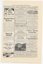 Classified Ads Hotels Resorts Apartments Real Estate 1910 Vintage Ad Both Sides picture