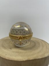 Vintage Estee Lauder Private Collection Frosted Gold Glass Keepsake Trinket Box  picture
