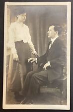 Couple Woman and Man Real Photo Vintage RPPC Postcard Unposted picture