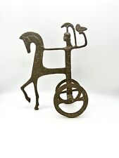 Vintage MCM Brass Etruscan Horse Chariot Rider Owl Frederick Weinberg Style picture