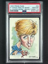 1993 Press Pass Princess Diana PSA 10-Royal Family Gem Mint #64 picture