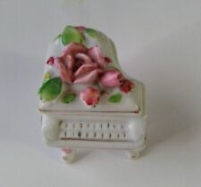Vintage Miniature Grand Piano Trinket Box Occupied Japan Roses picture