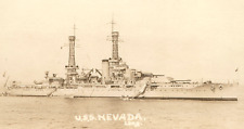 WWI Era USS Nevada Battleship US Navy Ship Real Photo Postcard RPPC picture