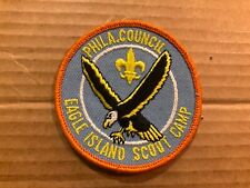 Eagle Island late 70’s early 80’s Camp patch Philadelphia Council Orange Border picture
