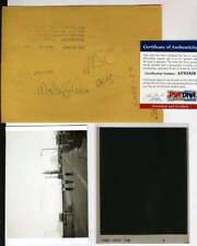Wally Schirra Psa Dna Hand Signed 1962 Nasa Negative Sleeve With Photo Autograph picture