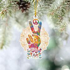Hippie Pride Hand Love Peace Sign Symbol Hanging Ornament , Hippie soul decor picture