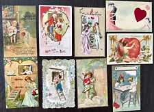 9 Colorful Antique VALENTINE'S DAY embossed postcards ca 1910 picture