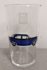 Vintage 1950's MOBIL COLLECTOR CAR SERIES SIMCA ARONDE PROMO GLASS Sharp picture