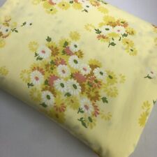 VTG Yellow with Daisy Pattern FULL flat sheet SECONDS measures 82 x 92 picture