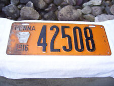 Vintage 1916 Pennsylvania Car License W/Transfer Tag - Expired picture