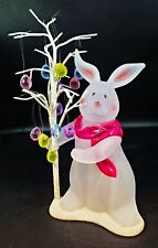 Vintage JCPenney Acrylic Easter Bunny Tree with Multicolor Hanging Egg Ornaments picture
