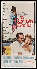 CERTAIN SMILE Joan Fontaine RARE ORIGINAL 1958 3-SHEET Movie Poster   picture