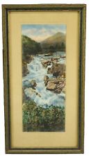 Antique Hand Colored Photo Waterfall Framed High Falls Gorge NY picture