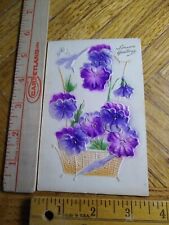 Postcard - Embossed Basket of Flower Print - Sincere Greetings picture