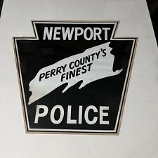 NOS 1970-80s Defunct Newport police Dept. Door Decal Sticker Perry Co Pa  14x16 picture