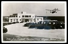 MIAMI Florida 1939 Pan American Airport Airplane Old Cars. Real Photo Postcard picture