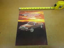 1982 Chrysler LeBaron convertible Mark Cross sales brochure ORIGINAL 4 pg folder picture