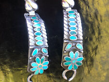 Vintage Signed RB Native American Sterling & Turquoise Ladies Watchband picture