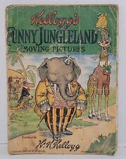 Antique Vintage Kellogg's Funny Jungleland Moving Pictures Childrens Book 1909 picture