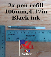 2 Generic Pen ink Refill BLACK Ballpoint 106mm retractable counter plastic picture