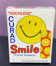 Vintage Curad Smiley Face Smile Bandages Ouchless 1975 Box Movie Prop picture