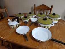 16 Piece Vintage Austria Email Cookware Enamel Ware Set Pans Pot Oranges Lemons  picture