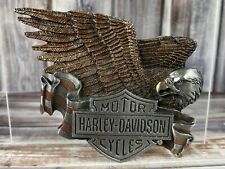 Vintage 1995 Harley Davidson Eagle w/ Red Striped Banner Belt Buckle - Rare picture