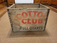 Vintage Cotton Club Wood Crate With Metal Bands Cleveland Ashtabula Akron Ohio picture