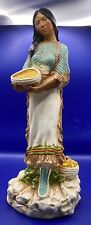 Vintage Native American Indian Woman Statue  14” Squaw With Papoose Homco 1980 picture