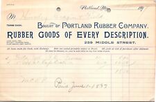 Portland Rubber Co Portland ME 1897 Billhead Rubber Goods picture
