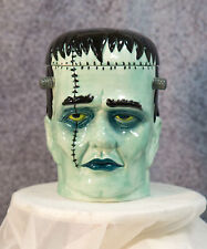 Ceramic Ghastly Victor Frankenstein Skull Cookie Jar Halloween Decor Kitchenware picture