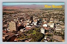 Reno NV-Nevada, Aerial Of Town Area, Antique, Vintage Souvenir Postcard picture