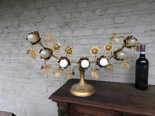1 x Antique church ornament  metal 7 Lamp floral decor rare picture