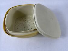 VTG Tupperware Steam N Store Bowl Harvest Gold With Lid Strainer  picture