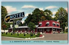 Fairfax Virginia Postcard US Highways Circle Motel Exterior 1955 Vintage Antique picture