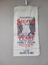 Vintage Fischer's Flouring Mills Silver Flake  Flour Sack / Bag Silverton Oregon picture