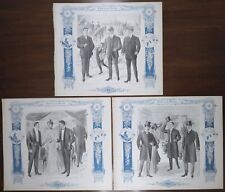 Lot Of 3 Antique Tailoring Salesman Sample Book Pages 1905-1906 Fall / Winter picture