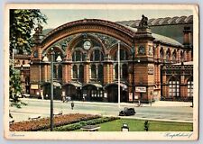Postcard Germany Bremen Hauptbahnhof Train Station Building picture