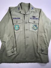 Vintage US AF Air Force Systems Command Fatigue Utility Shirt Full Bird Colonel picture