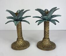 Vintage Brass PALM Tree Candlestick Holders 6