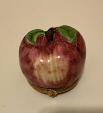 Limoges Apple Rochard Peint Main  Trinket Box France Hand Painted picture