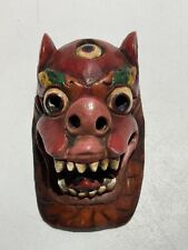 Vintage Tibetan Hand Carved Painted Wooded Mask picture