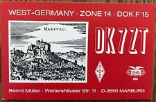 QSL Card - Marburg West Germany  Bernd Muller DK7ZT 1982 Scenic Postcard picture