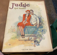 JUDGE MAGAZINE Golf Cover. RAYMOND THAYER Art Cover June 27, 1925 “Tee For Two” picture