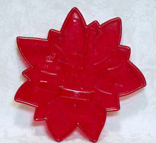 HRM Vintage Red Plastic Cookie Cutter - Christmas Poinsettia Bloom Nature picture